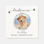 Elegante Drinks auf mir Haustier Foto Hochzeit Serviette (Vorderseite)