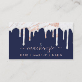 Elegante Dripping Rose Gold Marble Visitenkarte
