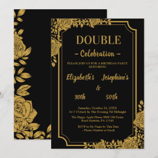 Elegante Dualgeburtsoiree Einladung