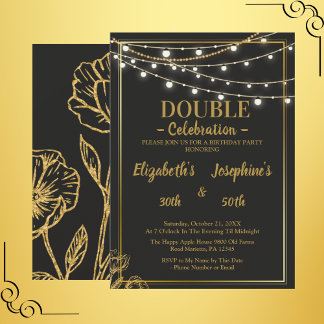 Elegante Dualgeburtsoiree Einladung