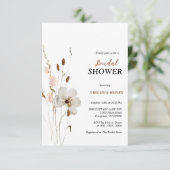 Elegante ducha de novias con flores de Boho Einladung (Stehend Vorderseite)