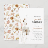 Elegante ducha de novias con flores de Boho Einladung (Vorne/Hinten)