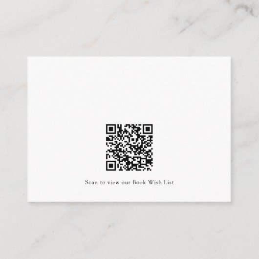 Elegante Duck Baby Shower Book Request Card QR Cod Begleitkarte (Rückseite)