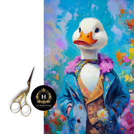 Elegante Duck Whimsical Spring Decoupage Seidenpapier