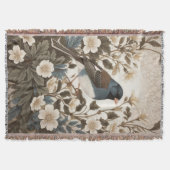 Elegante Dunkeläugige Junco-Cream-Blumen Decke (Vorderseite)
