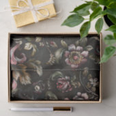 Elegante dunkelbarocke Blume Dekoupage Seidenpapier (Geschenk)