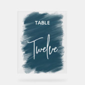 Elegante dunkelblaue Hochzeitsfeiern Acrylschild (Vorderseite)