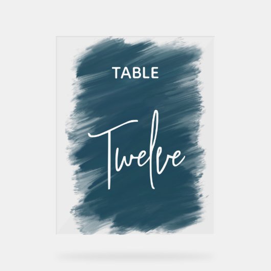 Elegante dunkelblaue Hochzeitsfeiern Acrylschild (Vorderseite)