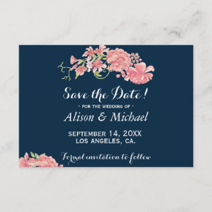 Elegante, dunkelblaue Pfingsterbliche Hochzeit ret Save The Date