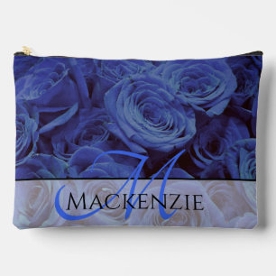 Elegante dunkelblaue Rose blauen Blumen Zubehörtasche