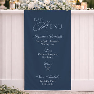 Elegante dunkelblaue Signature-Cocktails-Getränkek Banner