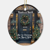 Elegante dunkelblaue Türkranz Gold Ornamente (Links)