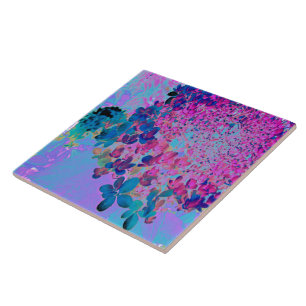 Elegante Dunkelblaue und Magenta Limelight Hortens Fliese