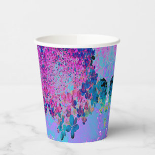 Elegante Dunkelblaue und Magenta Limelight Hortens Pappbecher