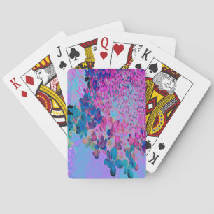 Elegante Dunkelblaue und Magenta Limelight Hortens Spielkarten
