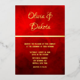 Elegante, dunkelblaue Wasserfarbenhochzeit Folieneinladung