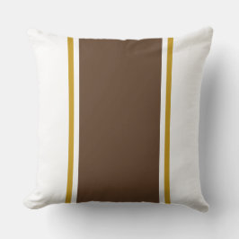 Elegante, dunkelbraune Kakaobracht Streifen Kissen