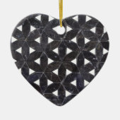 Elegante dunkelgraue Blume des Lebensmusters Keramikornament (Vorne)