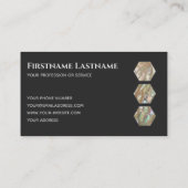 Elegante, dunkelgraue Mutter von Perlhexagonen Visitenkarte (Rückseite)