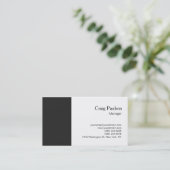 Elegante, dunkelgraue, Schlichte, einfache Visiten Visitenkarte (Stehend Vorderseite)
