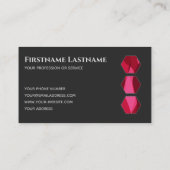 Elegante, dunkelgraue, sechseckige Beerenformen Visitenkarte (Rückseite)