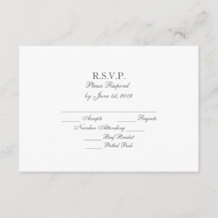 Elegante dunkelgraue weiße formale Hochzeit UAWG Begleitkarte