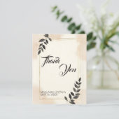 Elegante dunkelgrüne Blatt Hochzeit Dankeskarten (Stehend Vorderseite)
