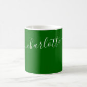 Elegante dunkelgrüne Farbe moderner Name Personali Kaffeetasse (Mittel)