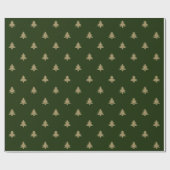 Elegante dunkelgrüne goldene, einfache Weihnachtsb Geschenkpapier (Flach)