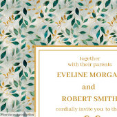 Elegante dunkelgrüne Goldfoliage Einladung zur Hoc