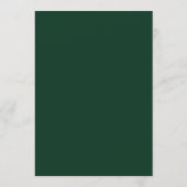 Elegante dunkelgrüne minimalistische Hochzeitsbegr Programm (Rückseite)