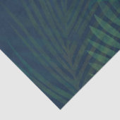 Elegante dunkelgrüne Palme Blätter Muster tropisch Seidenpapier (Detail)