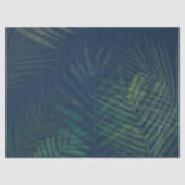 Elegante dunkelgrüne Palme Blätter Muster tropisch Seidenpapier (Vorderseite)