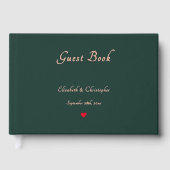 Elegante Dunkelgrüne Rose Gold Hochzeiten Jahresta Gästebuch (Vorderseite)