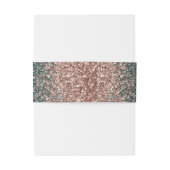 Elegante Dunkelgrüne Rose Gold Wedding Einladungsbanderole (Rückseitenbeispiel)