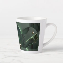 Elegante dunkelgrüne und goldene abstrakte geometr milchtasse