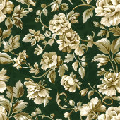 Elegante dunkelgrüne und goldene Blumen-Decke Fleecedecke