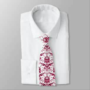 Elegante Dunkelheit - Rot - rosa Vintager Damast Krawatte
