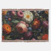 Elegante, dunkelmoody Vintage Flora Decke (Vorderseite)