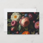 Elegante, dunkelmoody Vintage Flora Save The Date (Rückseite)