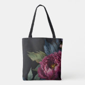 Elegante dunkelrosa, florale Aquarellfarben Tasche (Rückseite)