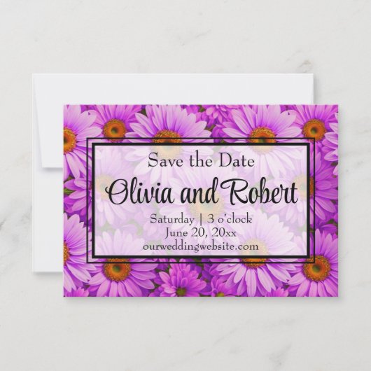 Elegante dunkelrosa Magenta Save The Date (Vorderseite)