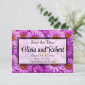 Elegante dunkelrosa Magenta Save The Date (Stehend Vorderseite)