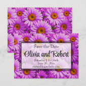Elegante dunkelrosa Magenta Save The Date (Vorne/Hinten)