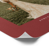 Elegante dunkelrote Hochzeitsfoto-Architektur für  Poster (Ecke)