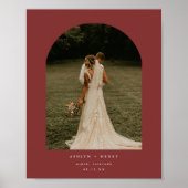 Elegante dunkelrote Hochzeitsfoto-Architektur für  Poster (Vorne)