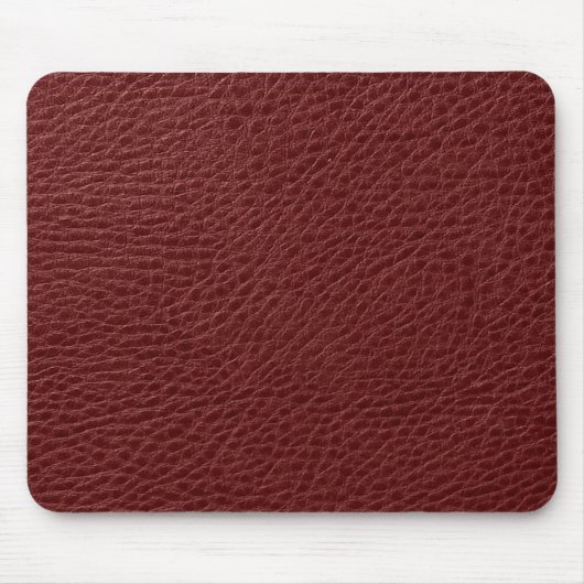 Elegante dunkelrote Imitate Leather Print Mousepad (Vorne)