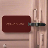 Elegante dunkelrote und rosa Typografie Gepäckanhänger