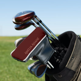 Elegante dunkelrote und rosa Typografie Golf Headcover
