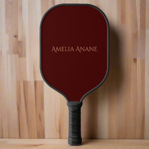 Elegante dunkelrote und rosa Typografie Pickleball Schläger